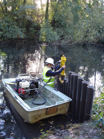 Steel piling provides superb strength and soil retention, and can be clad in hardwood to soften its appearance.